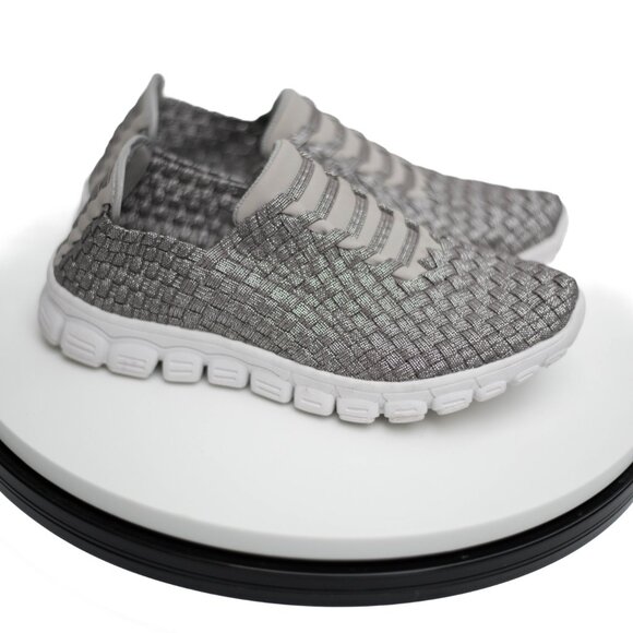Bonavi Women’s Antistress Silver Woven Stretch Slip-On Shoes 6.5 US Lightweight - Picture 4 of 10
